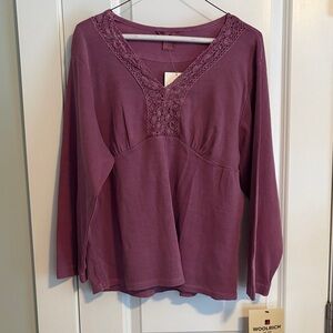 NWT Woolrich Women's Plum Long Sleeve Top